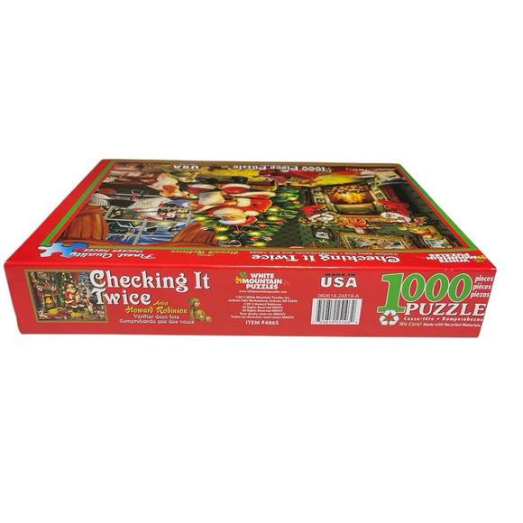 Checking It Twice White Mountain Puzzle 1000 Pieces Complete all Pieces Santa - Picture 5 of 6